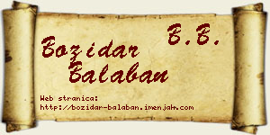 Božidar Balaban vizit kartica